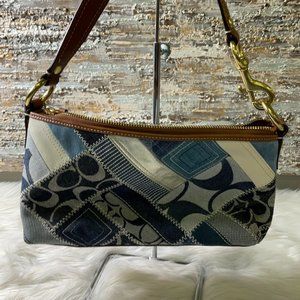 Coach Womens Multicolor Patchwork Detachable Strap Inner Pockets Shoulder Bag